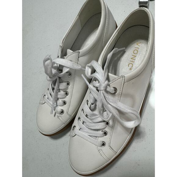 Vionic Tan and White Sneakers with Comfort Fit - Picture 9 of 10